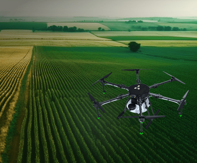 Image of kisaan drone operational range.