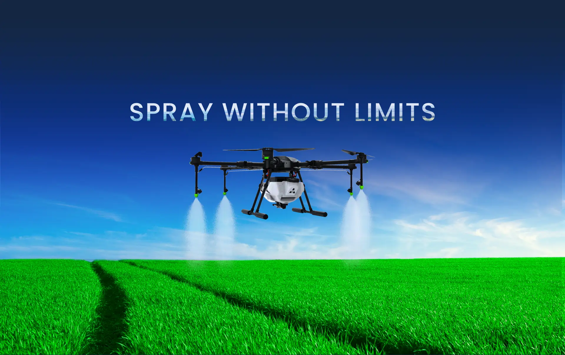 image of kisaan drone spraying chemicals.