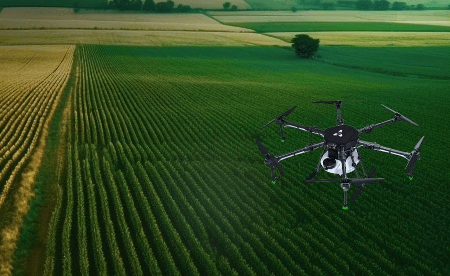 Image of kisaan drone operational range.