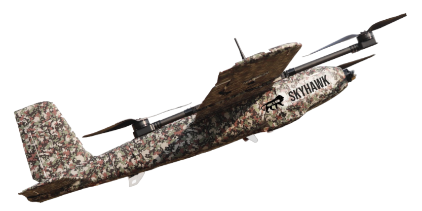 Side view of Skyhawk drone.