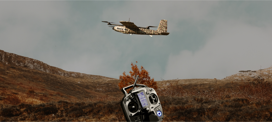 image of kisaan drone spraying chemicals.